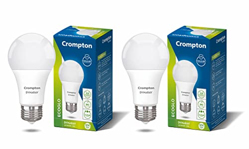 Crompton Dyna Ray 12W Round E27 LED Cool Day Light Pack of 2