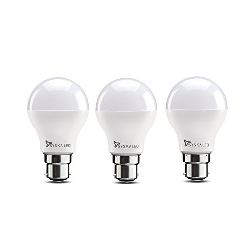 Syska B22 7-Watt LED Bulb (Pack of 3, Cool Day Light)