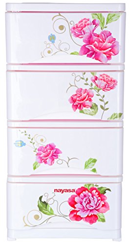 Nayasa Tuckins 24 DLX Multipurpose Plastic Shelf Drawer – White