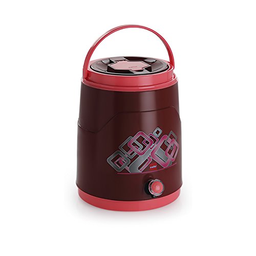 Cello Fountain Pastic Insulated Water Jug | Thermos Jug | Inner Stainless Steel Jug | Hot & Cold | Easy to Carry | 15 litres, Pink