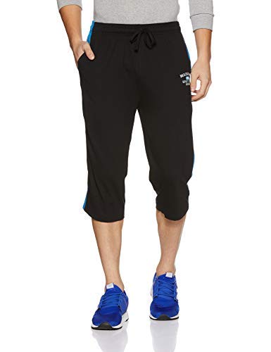 Macroman M-Series Men’s Regular Casual Pants (MS622_Black_L)