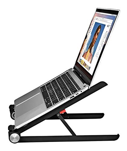 Live Tech Apex Laptop Stand – Portable, Lightweight & Durable – Robust Plastic & Metal Design – for All Laptops 11-17″ up to 13 lbs – Riser Adjustable Notebook Stand – Foldable Computer Holder for Desk (Apex)