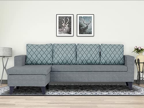 Sofa Architect Alexia Blossom L Shape 5 Seater Sofa Set (LHS, Grey)