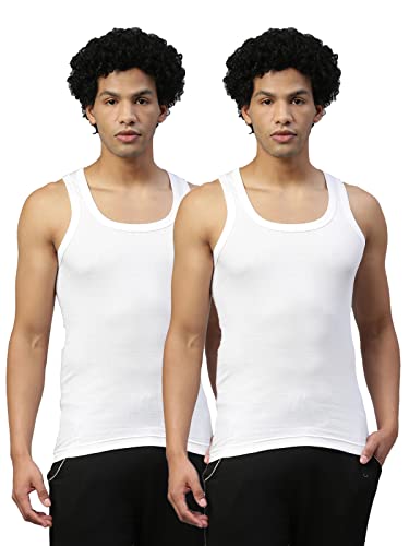 Dixcy Scott Maximus Men’s Solid Regular (MAXV-002-STRIKER Vest-P2 White XL)