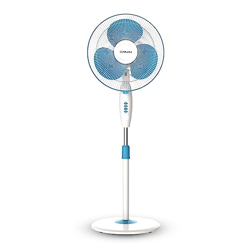 Bajaj Frore Neo 400 MM Oscillating Pedestal Fan for Home|Aerodynamically Balanced Blades| 100% CopperMotor| HighAir Delivery|3-Speed Control| Rust Free|2-Yr Warranty Blue