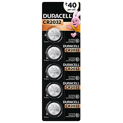 Duracell Specialty CR2032 Lithium Coin Battery 3V, Pack of 5 Suitable for use in keyfobs, Scales, wearables and Medical Devices