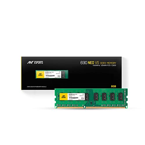 Ant Esports 690 NEO VS 8GB (1 * 8GB) DDR3 1600 MHz CL 11-11-11-28 U-DIMM Desktop Memory – AE8GD3U16M16C