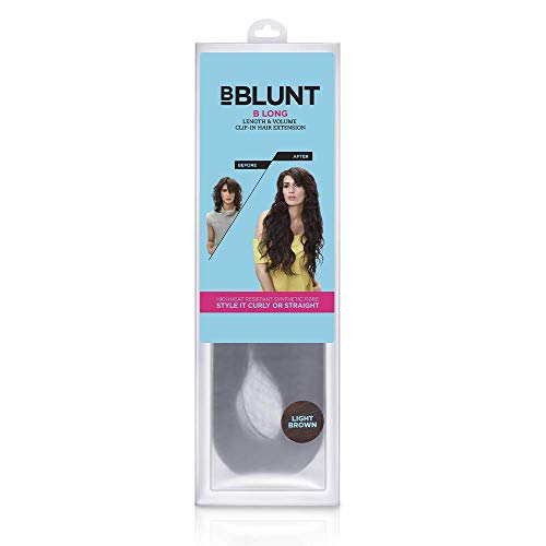 BBlunt B Long Length and Volume Clip on Hair Extension, Light Brown