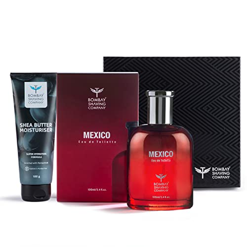 Bombay Shaving Company Co Men’s Perfume-Moisturiser Kit Mexico EDT Perfume 100 Ml, Shea Butter Moisturiser