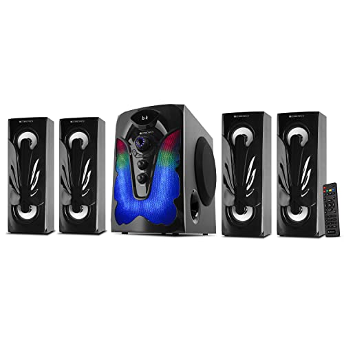 ZEBRONICS Indie 100 105 Watts RMS, 4.1 Speaker with Bluetooth 5.0, LED Display & Lights, Remote Control, USB, SD, AUX Input, FM Radio and Stylish Design