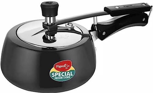 Pigeon by Stovekraft 2 Litre Special Plus Contura Hard Anodised Inner Lid Induction Base Pressure Cooker (Black) BIS Certified