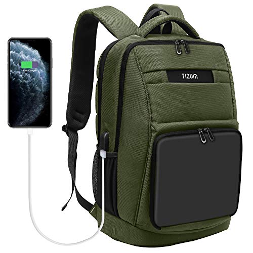 Tizum Z28- 13 Inch/14 Inch/15.6 Inch Laptop Backpack with USB Charging Port, Water Repellent, Multiutility compartments, Anti-Theft Backpack for Men and Women (Green)
