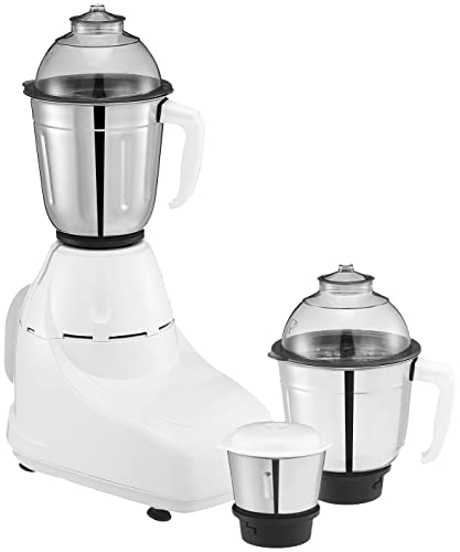 Bajaj GX-8 750W Mixer Grinder with Nutri Pro Feature, 3 Jars, White