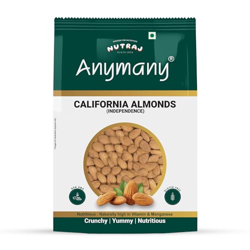 Anymany Nutraj California Almonds 1kg | Nutritious & Delicious | Dried Badam Giri | High in Fiber | Rich in Vitamin E & Manganese | Gluten Free