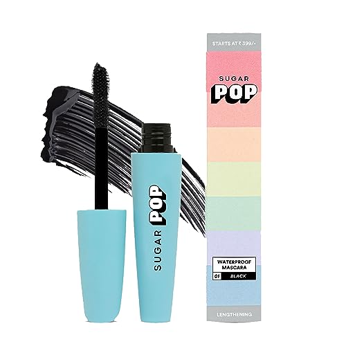 SUGAR POP Waterproof Mascara – 01 Black | Lengthening, Smudge-proof & Clump-free | 8 gms