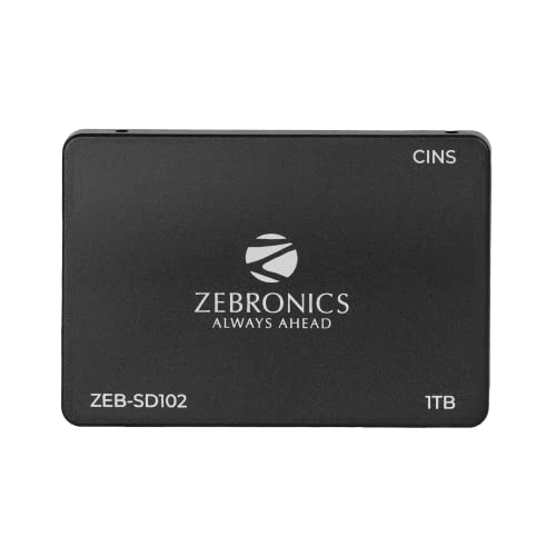 ZEBRONICS SD102 2.5″ 1TB SSD, SATA III, 550MB/s Data Speed, Ultra Low Power, Silent Operation, S.M.A.R.T. Technology and Thermal Management
