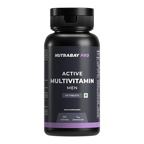 Nutrabay Pro Active Multivitamin for Men – 25 Vital Vitamins & Minerals with Zinc, Vitamin C, Vitamin D and Multiminerals, Enhances Energy, Stamina & Immunity – 30 Veg Tablets