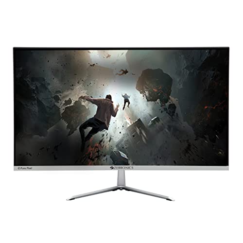 ZEBRONICS 24 Inch (60.4 Cm) Widescreen 1920 X 1080 Pixels LED Monitor, IPS, Ultra Slim, FHD 1920×1080, HDMI, VGA, 250nits, Built in Speaker, Wall mountable, 75hz ZEB-A24FHD, Black