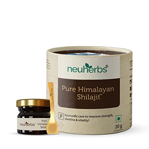 Neuherbs Pure & Original 100% Ayurvedic Himalayan Shilajit/Shilajeet Resin 20g With 75% Fulvic Acid – For Endurance, Stamina and strength | Lab Tested