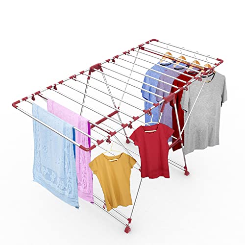 Lifelong LLCDSS12 Butterfly Cloth Drying Stand with Inbuilt Hooks-Stainless Steel