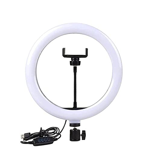 Dyazo 10 Inch LED Ring Light with 3 Level Brightness Dimmable Lighting for Vlogging , You Tube Video , Photo Shoot Live Streaming & Makeup Compatible with All Smart Phones & Cameras