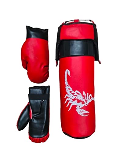 VENOM Kids Champ Junior Boxing Set | 1 Punching Bag, 1 Head Guard, 2 Boxing Gloves | Boxing Training Punching Bag & Gloves for Boys & Girls | for 7 to 8 Years Kids (Set of 4) (Size : M)