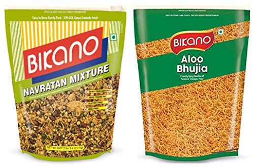 Bikano Navratan Mixture and Aloo Bhujia Combo, 1kg x 2