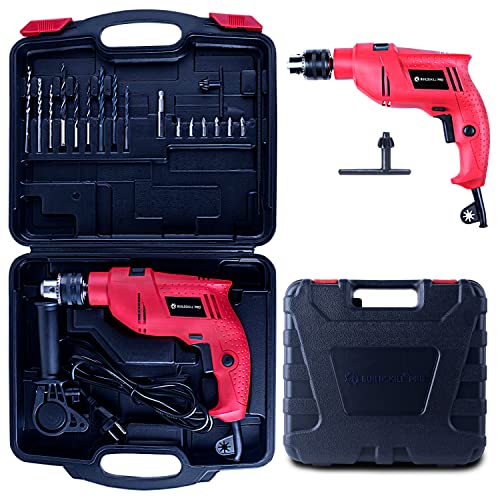 Cheston 13mm Drill Kit 600W Powerful Impact Drill Machine Kit | Screwdriver Kit with 115 Pieces Tool Kit and Accessories | Hammer Wrench Plier Cutter Spirit Level Tape