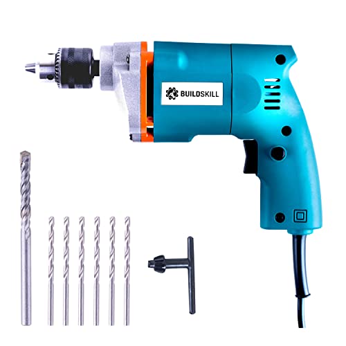 Buildskill BED1100-Blue +6+1 Bits Professional Electric Home DIY – Pistol Grip Drill