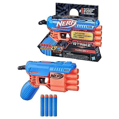 Nerf Alpha Strike Claw QS-4 Blaster 4 Official Nerf Elite Foam Darts