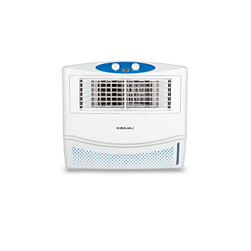 Bajaj MD 2020 54L Window Air Cooler for Home with DuraMarine Pump (2-Yr Warranty by Bajaj), Maxcool & Typhoon Blower Technology, 80-Feet Powerful Air Throw & 3-Speed Control, White Cooler for Room