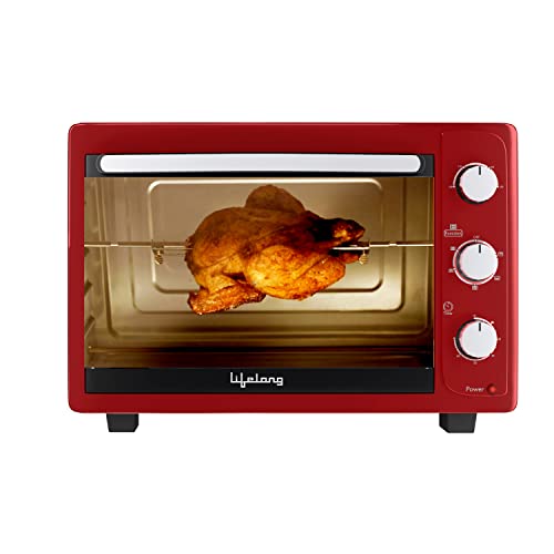 Lifelong Llot20 20 Litres Oven,Toaster&Griller With Auto Shut Off,Otg Oven For Baking Cake,Pizza,Grilling&Toasting At Home (1 Year Warranty,Red),1300 Watts,20 Liter