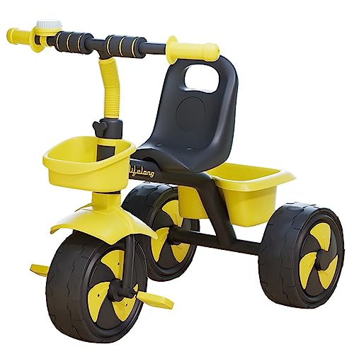 Lifelong Kids Tricycle with EVA Wheels, Bell & Storage Basket|Baby Trike|Age Group 2 Years to 5 Years Carrying Capacity upto 30 kgs (LLKTC01, Black & Yellow)
