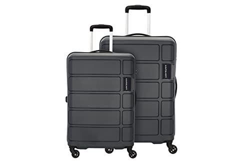 kamiliant by American Tourister Harrier 2 Pc Set 55 cms & 68 cms- Small & Medium Polypropylene (PP) Hard Sided 4 Wheels Spinner Luggage Set/Suitcase Set/Trolley Bag Set (Iron Grey)