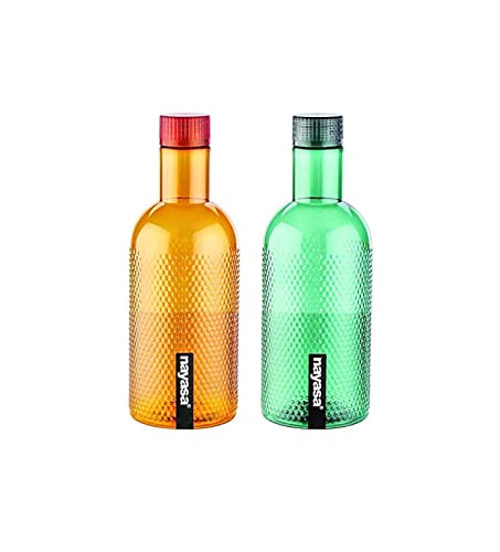Nayasa Plastic Water Bottle, Set Of 2, Multicolour, Standard (500ML, 2PC, TURTLE)