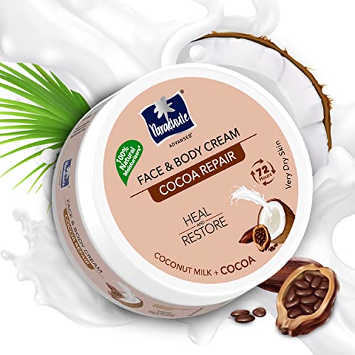 Parachute Advansed Cocoa Repair and Body Cream, Moisturiser for face and body, 100% Natural, 280ml