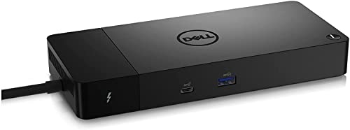 Dell 180w Thunderbolt Dock|Noble Wedge Security Slot Kensington Security Slot|Resolution-5120 x 2880-60 Hz(Max.)|DisplayPort 1.4|WD22TB4-Black