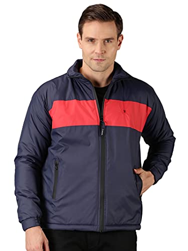VROJASS Full Sleeve Solid Men Navy Blue Bomper Jacket