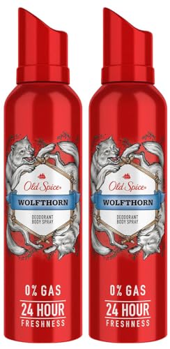 Old Spice Wolfthorn No Gas Deodorant Body Spray Perfume for Men, 140ml (Pack of 2)