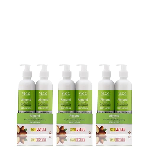 VLCC Almond Honey Deep Nourishing & Skin Brightening Body Lotion – 350ml X 2 – Buy One Get One ( Pack of 3 ) – Deep Nourishment, Glowing & Youthful Skin.