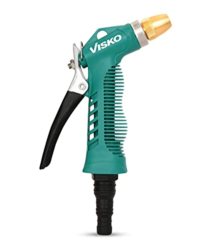 VISKO 545 Hand Held Sprayer, Water Spray Gun | Pack of 1| Trigger High Pressure Water Spray Gun for Car | Bike | Plants Pressure Washer | Water Nozzle | Green and Black | Set of 1 |