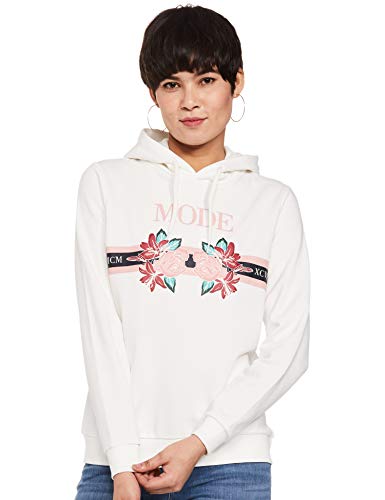 Mode by Red Tape Women’s Cotton Neck Hooded Sweatshirt (MHE0015_Off White_XS)