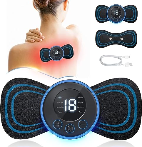 RULOKSHA Foot Massager Pain Relief Wireless Electric EMS Machine,Rechargeable Portable Folding Automatic with 8 Mode 19 Intensity for Legs,Body,Hand Therapy Foot & body Massager ((BODY Massager))
