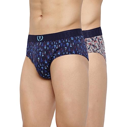 Van Heusen Sport Men Briefs – 100% Combed Cotton – Pack of 2 – Fashion Prints, Super Soft_70003_VSP7, VSP8_S