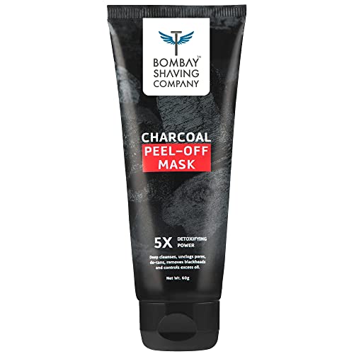 Bombay Shaving Company Activated Charcoal Peel Off Mask with 5X Detoxifying Power, fights pollution and De-Tans skin- 60g