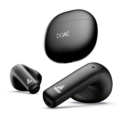 boAt Airdopes Atom 81 True Wireless Earbuds with Upto 50H Playtime, Quad Mics ENx™ Tech, 13MM Drivers,Super Low Latency(50ms), ASAP™ Charge, BT v5.3(Opal Black)