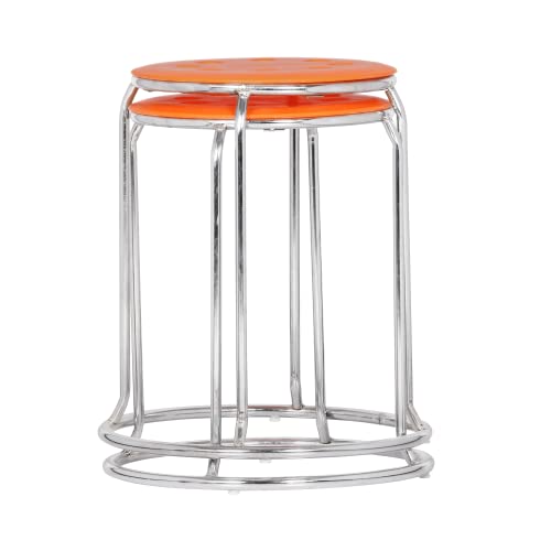 Da URBAN® DISC Pack of 2 | Multi Purpose | Stack Stool(Orange)