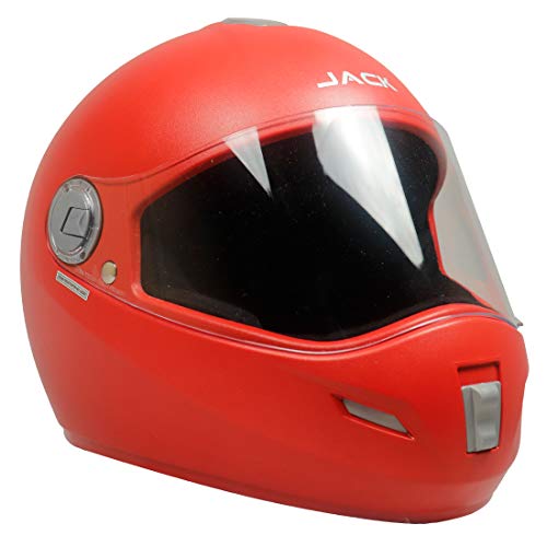 Steelbird SBH-2 Jack Dashing Full Face Helmet with Plain Visor (Large 600 MM, Dashing Red), ABS