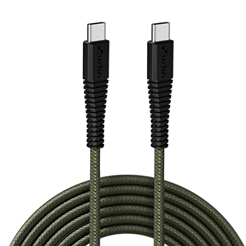 URBN Type-C to Type-C | 65W Super Fast Charging Cable | Unbreakable Nylon Braided Rugged Cable | Power Delivery (PD) Compatible | Made in India | Length (5 Feet) – Camo