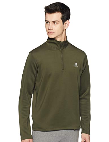 Amazon Brand – Symactive Men’s Polyester Blend Hooded and Crew Neck Warm Up Jacket(SYK-04,Olive -Medium_Olive_M)